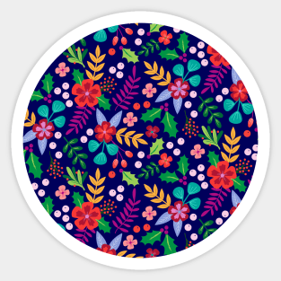 Festive floral Christmas pattern Sticker